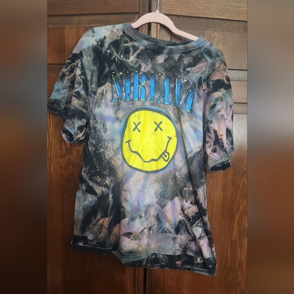 Men's xl reverse dye tie dye nirvana t shirt